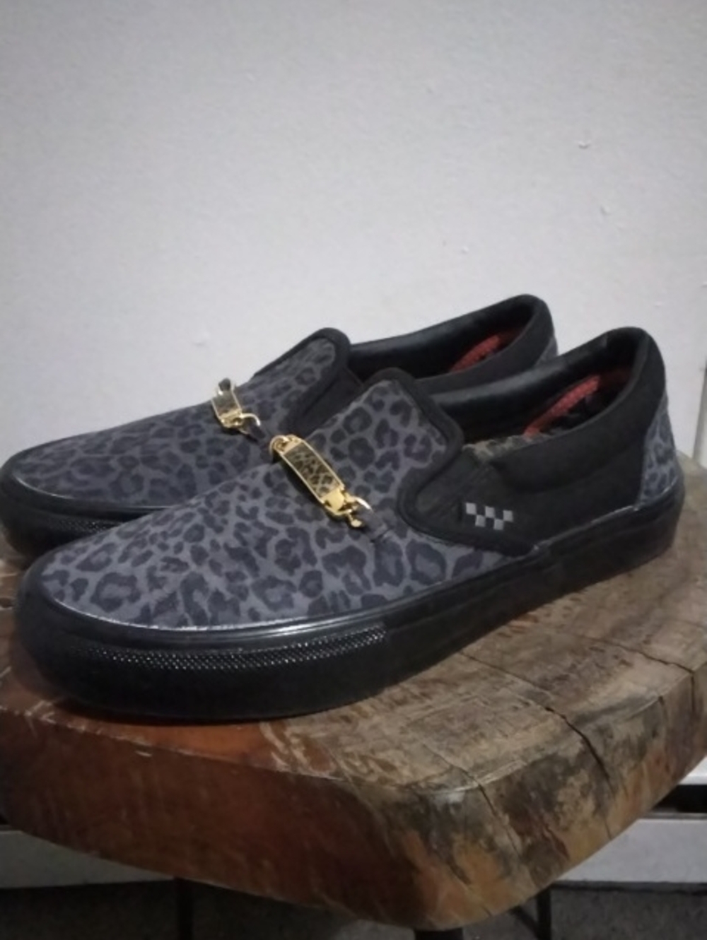 Vans "Strawberry" Edition Leapord Print Slip Ons W/Duracap Sole. Men's Sz 6.5